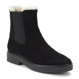 Stuart Weitzman Alpine Faux Fur Lined Suede Chelsea Boots Size 5 New
